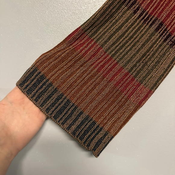 Coldwater Creek womens Multicolor Striped Cardigan medium boho ribbed, button - Picture 11 of 12